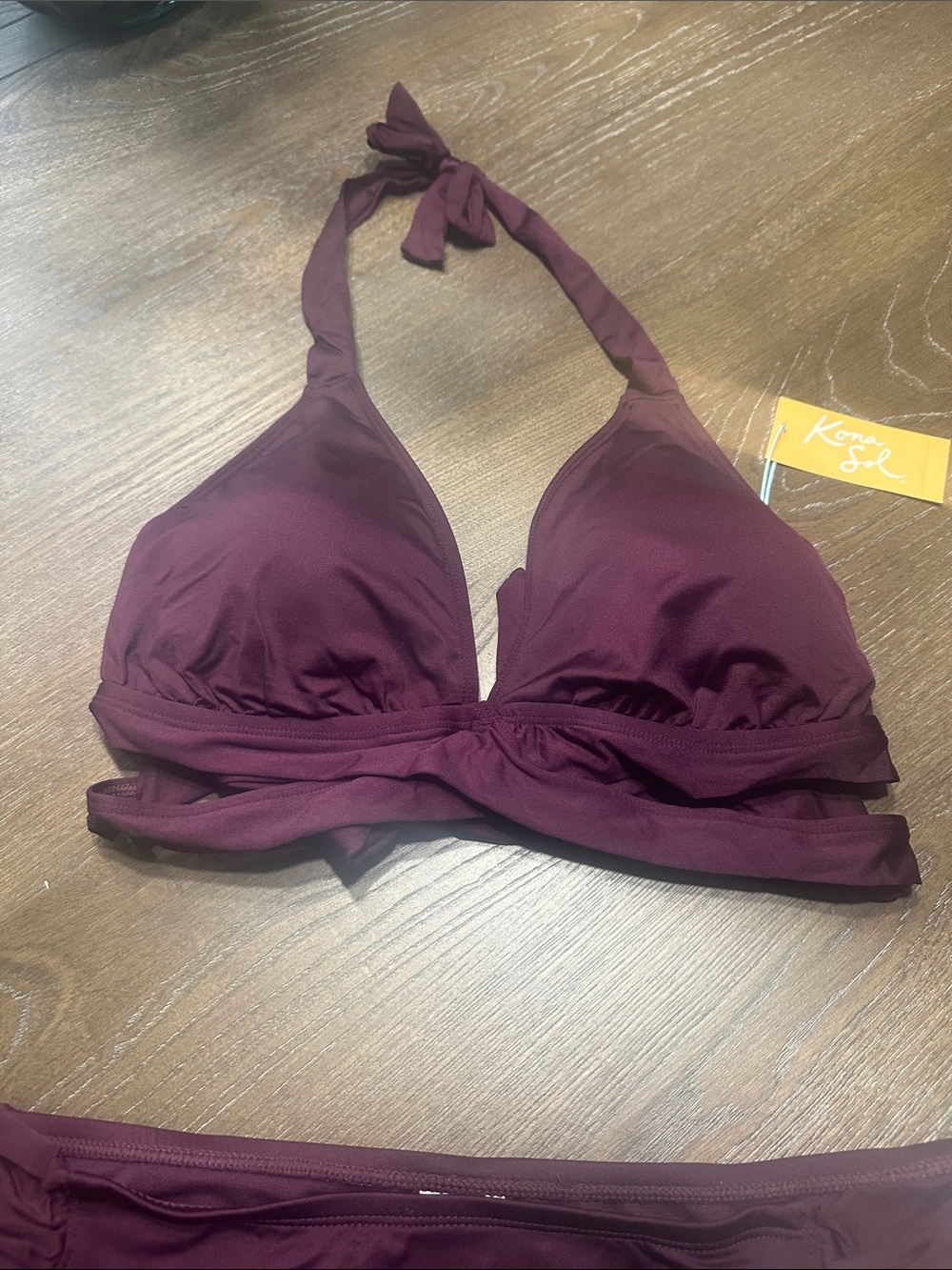Kona Sol Halter Bikini Set - Burgundy - Picture 4 of 5